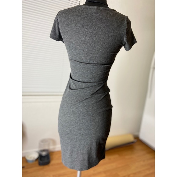 Grey Dress With Stripes on Front - Picture 2 of 2